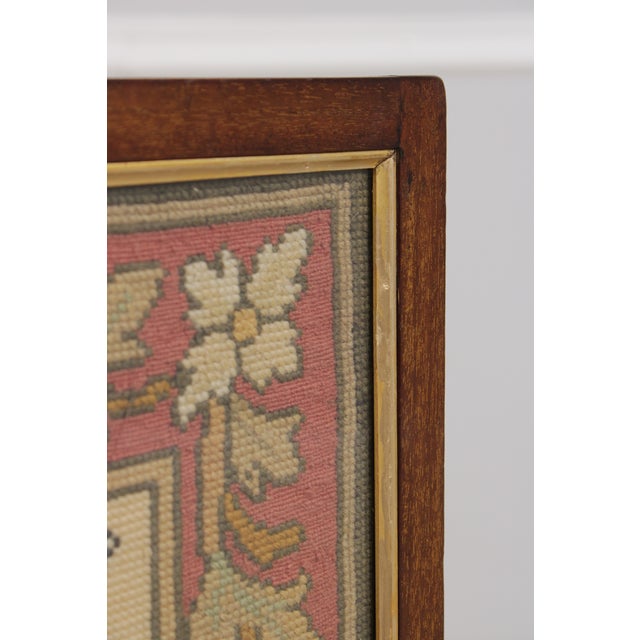 Antique English Mahogany Needlepoint For Sale - Image 4 of 16