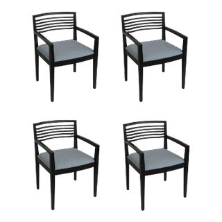 1990s Set of 4 Ebonized Knoll Ricchio Chairs For Sale