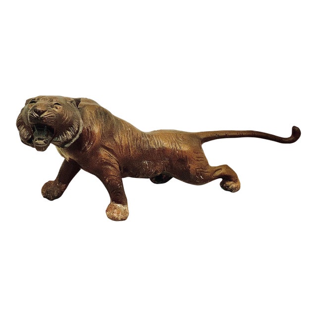 Vintage Early 20th Century Japanese Cast Bronze Japanese ‘Meiji Period Style’ Tiger For Sale