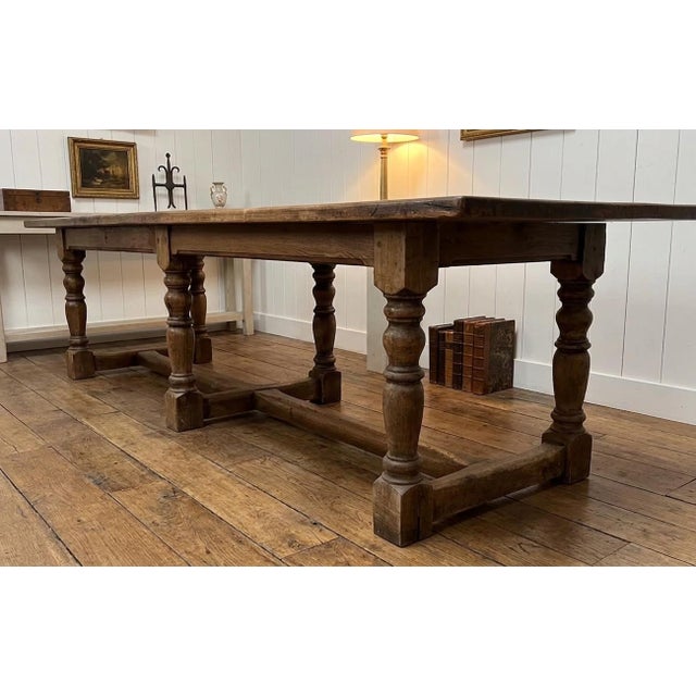 Large French Monastery Dining Table in Pitch Pine, 1870s For Sale - Image 4 of 4