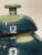 Late 20th Century Abstract Modern Blue Ceramic Lidded Ginger Jar For Sale - Image 5 of 11