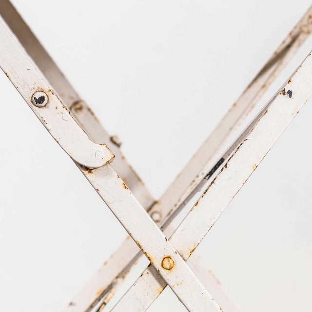 White Vintage French White Rectangular Metal Folding Dining Table, 1950s For Sale - Image 8 of 10