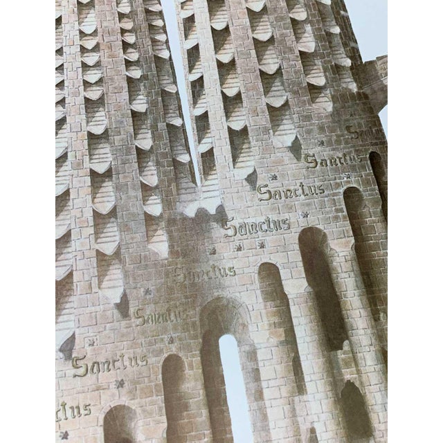 Modern Antoni Gaudi Lithograph Limited Ed. "La Sagrada Familia" ~ Frame Included For Sale - Image 3 of 4
