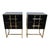 The nightstand, with its black glass surface, exudes a sense of freshness and elegance. Refined brass details extend along...
