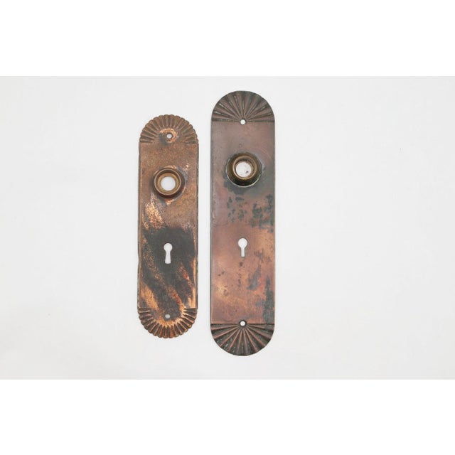Vintage Fluted Bronze Passage Door Knob Set For Sale - Image 4 of 7