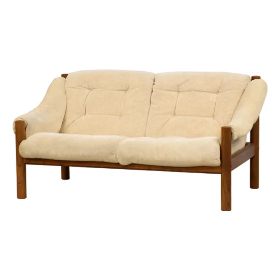 1960s Danish Modern Teak Loveseat Sofa by Domino Mobler For Sale