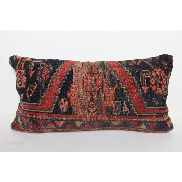 Early 20th Century Antique Handwoven Tribal Decorative Pillow Cover -12'' X 24'' For Sale - Image 5 of 8
