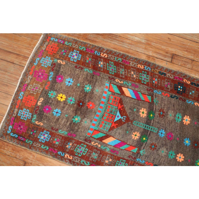 Funky Turkish 20th Century Cotton Wool Mat Size Rug - 2'2" x 3'11" For Sale In New York - Image 6 of 6