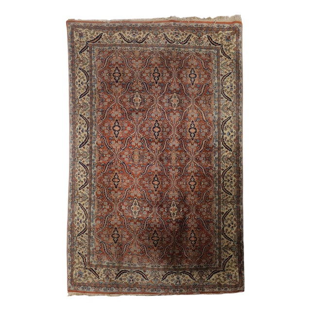 Antique Asian Rug in Wool For Sale
