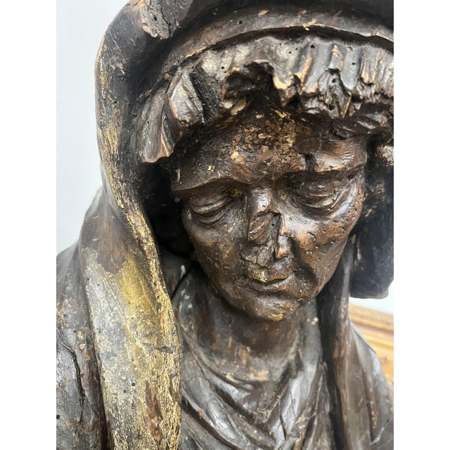 Saint Anne, 1500s, Carved and Polychrome Wood For Sale - Image 6 of 18