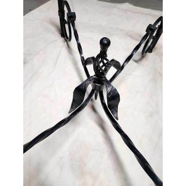 Vintage Hand Made Wrought Iron and Marble Coffee Table, Beautiful Colors and Patterns For Sale - Image 13 of 17