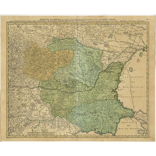 Map of Danube River, 1720 For Sale