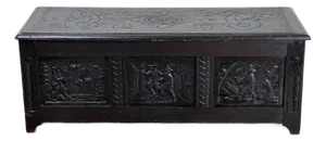 Antique English Oak Jacobean Style Coffer C. Late 19th Century