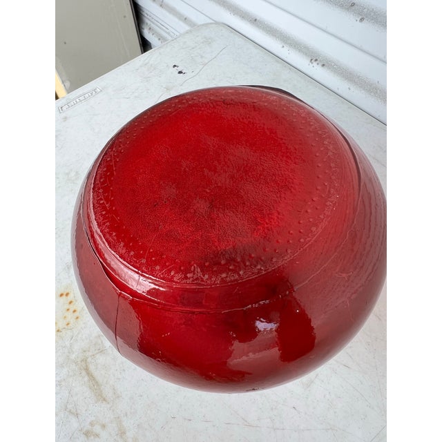 Nautical Vintage Red Balloon Glass Jug ,Vase For Sale - Image 3 of 6