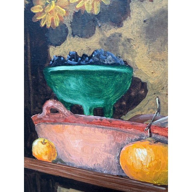 Original Acrylic Painting of Marigold Cupboard, Signed Circa 1990's For Sale - Image 11 of 12