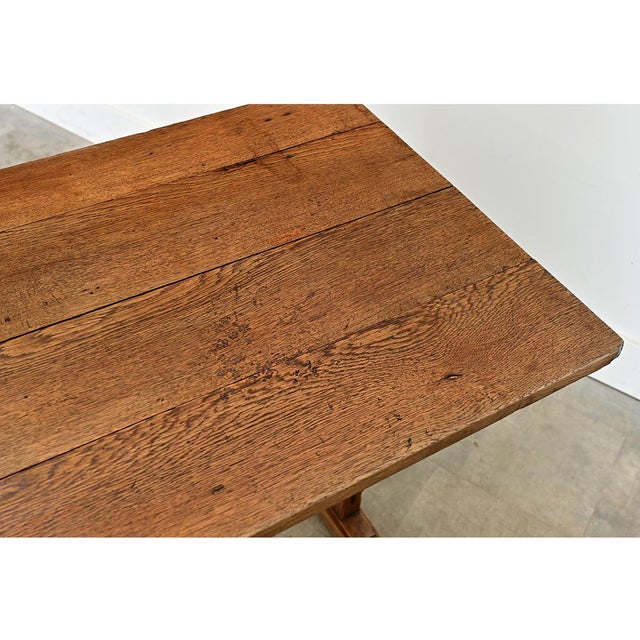 French 19th Century Oak Refectory Style Bistro Table For Sale - Image 9 of 10