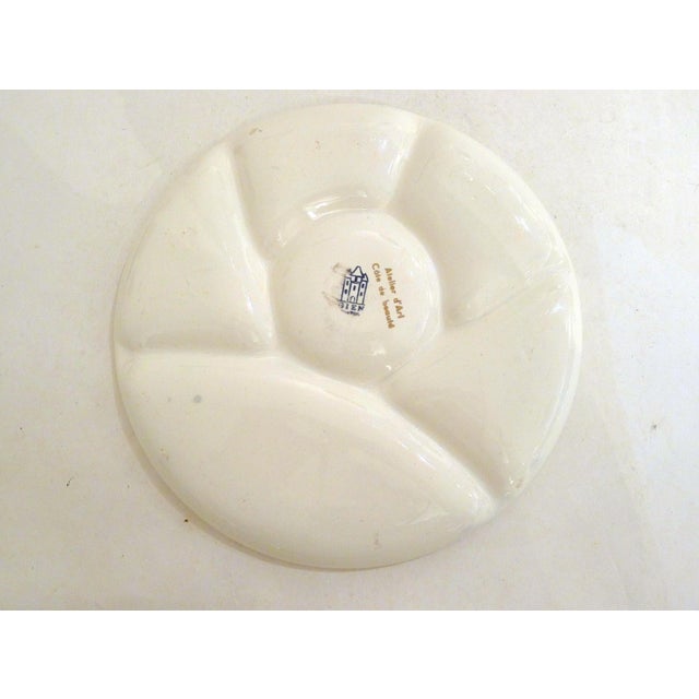 Ceramic Compartmented Appetizer Plate with Seaside Decoration in Earthenware from Gien, 1960 For Sale - Image 7 of 10