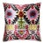 Hand-Knotted Silk Velvet Ikat Pillow - 16x16 Midnight & Copper Star For Sale