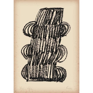"Forms" Contemporary Abstract Oil Pastel Drawing For Sale