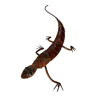 1980s Large EisenArt Handmade Steel Lizard Sculpture by Isa Cooley & Axel Soldwedel, Sedona For Sale