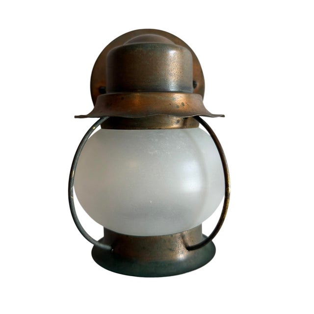 A great outdoor light perfect for any style of architecture. Great original green verdigris old patina that continues to...