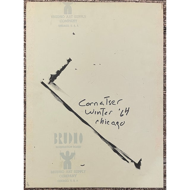 Mid-Century Modern 1964 Larry Connatser Abstract Portrait Painting For Sale - Image 3 of 3