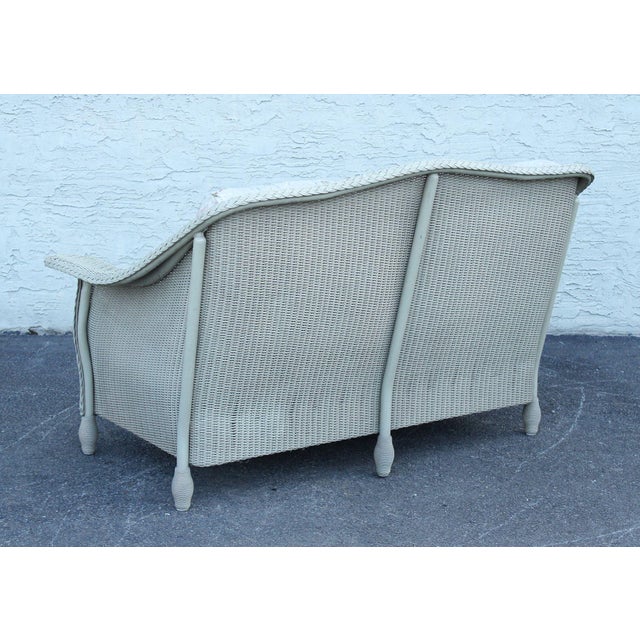 Lloyd Loom Outdoor Wicker Loveseat For Sale - Image 11 of 11
