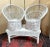 Vintage Bench and Chairs in White Lacquered Rattan, Set of 3 For Sale - Image 5 of 5