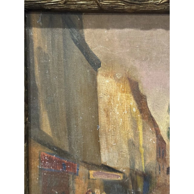 1930s Stunning Wpa Era Cityscape Masterpiece Oil Painting Signed "L. Becker" For Sale In Los Angeles - Image 6 of 10