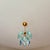 Vintage Custom Hand-Painted Italian Murano Style Light Blue Floral Pendant - Restored For Sale - Image 11 of 17