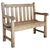 A fine English children's or child's sized garden bench or seat of patinated teak, featuring a slatted back with shaped...