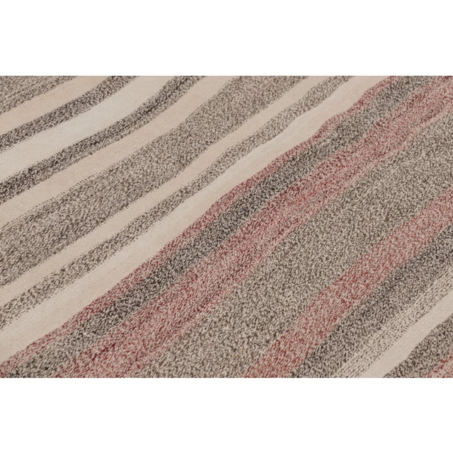 1950s Vintage Persian Kilim Runner in Muted Neutral Stripes - Rug & Kilim For Sale - Image 5 of 8