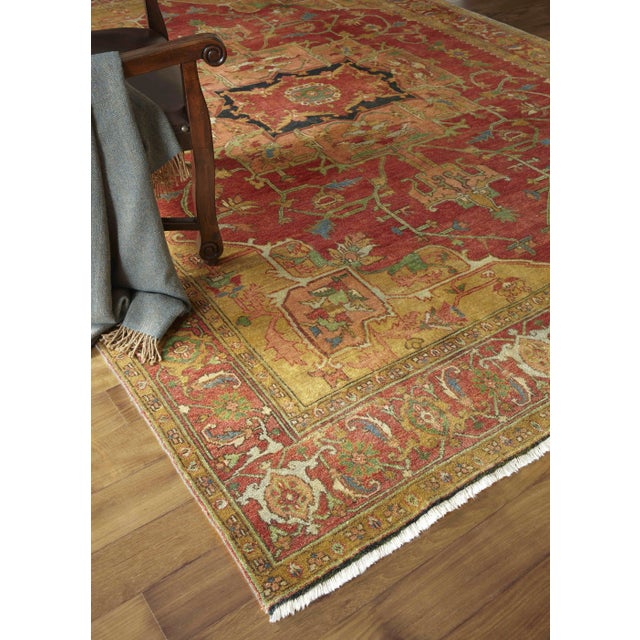 Exquisite Rugs Serapi Hand knotted Wool Red/Multi Rug-14'x18' For Sale - Image 9 of 11