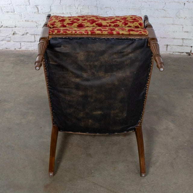 Scarlet Late 19th to Early 20th Century French Louis XVI Bergere Chair Directoire Style Brunschwig & Fils Fabric For Sale - Image 8 of 18