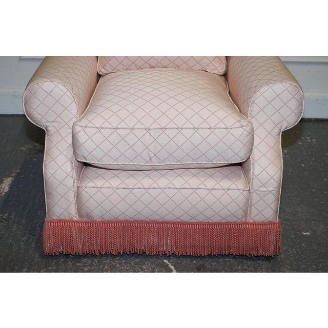 Set of English Country House Feather Filled Lounge Chair and Ottoman For Sale - Image 5 of 18