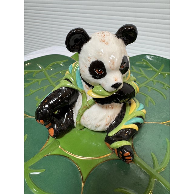 Safari Lynn Chase Designs Panda Party Ceramic Plate, Circa 2004 For Sale - Image 3 of 12