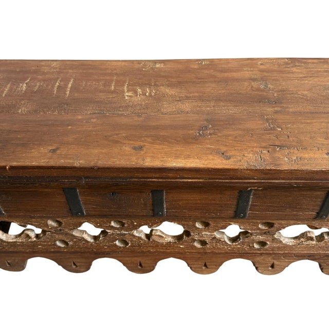 Vintage Long Narrow Arch Facade Bench For Sale In Los Angeles - Image 6 of 7