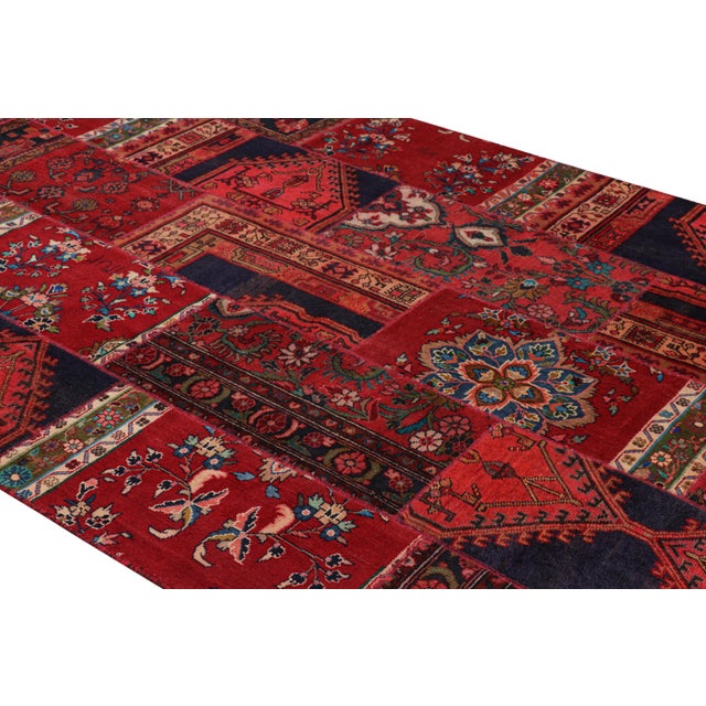 Hand knotted in wool, this 6x12 modern patchwork rug represents a new line of tribal carpets in the Modern Classics...