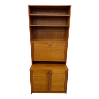 Vintage Danish Modern Domino Møbler 2-Piece Teak Bar Cabinet For Sale