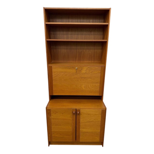 Vintage Danish Modern Domino Møbler 2-Piece Teak Bar Cabinet For Sale