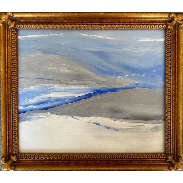 This is a soft and romantic abstract in oil on a masonite board that is framed in a vintage gold frame. It fits in so many...