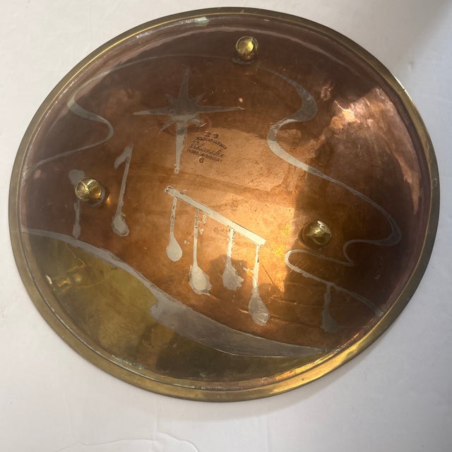 1950s MCM Copper, Silver, and Brass Tray by Blanche For Sale - Image 4 of 4