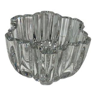 Mid 20th C. Kosta Olivia Crystal Fluted Bowl by Anna Ehrner For Sale