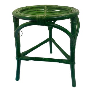 Vintage Green Bentwood Stool For Sale