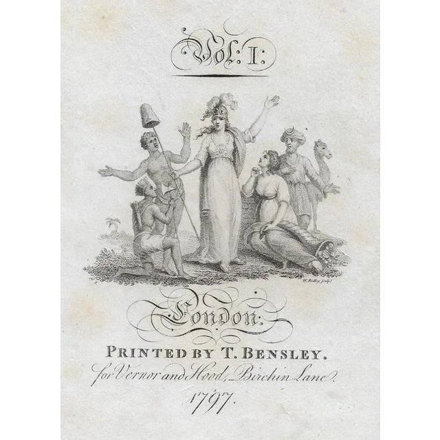 1797 title page with a figural vignette engraving of volume one of "Junius." This was a publication of 69 letters written...