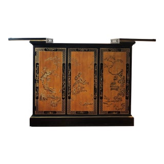 Drexel Heritage Chinoiserie Black Lacquer Buffet Server For Sale