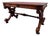 Spanish Baroque Revival Writing Table with Lyre Legs and Leather Top, 1920s For Sale