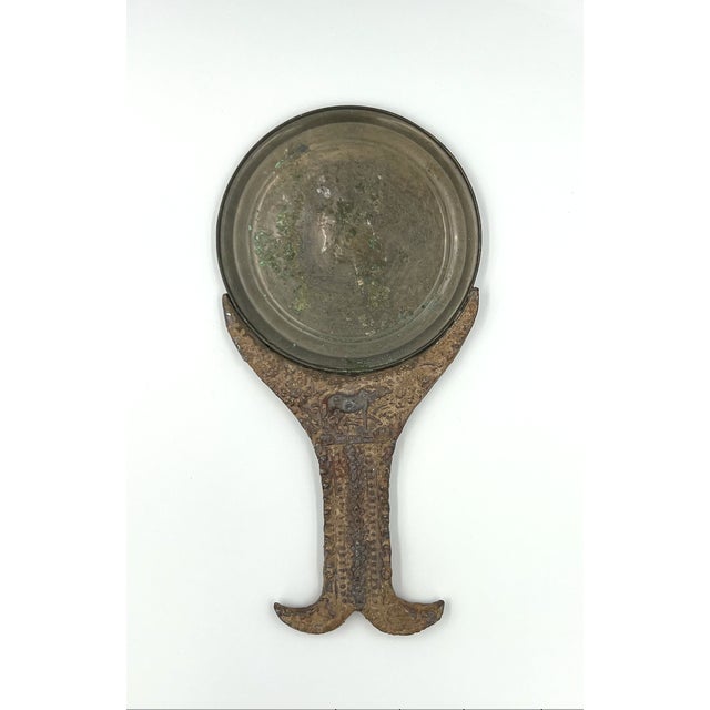 Metal Antique Khmer Bronze Mirror For Sale - Image 7 of 7