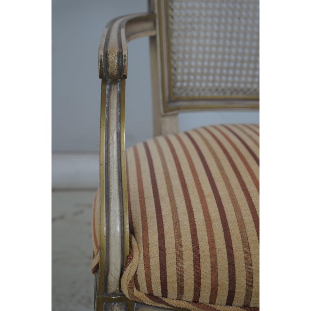 Pair Italian Cane Back Painted Finish Armchairs For Sale - Image 14 of 18