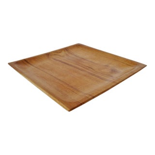 Simple Teak Wood Square Plate For Sale